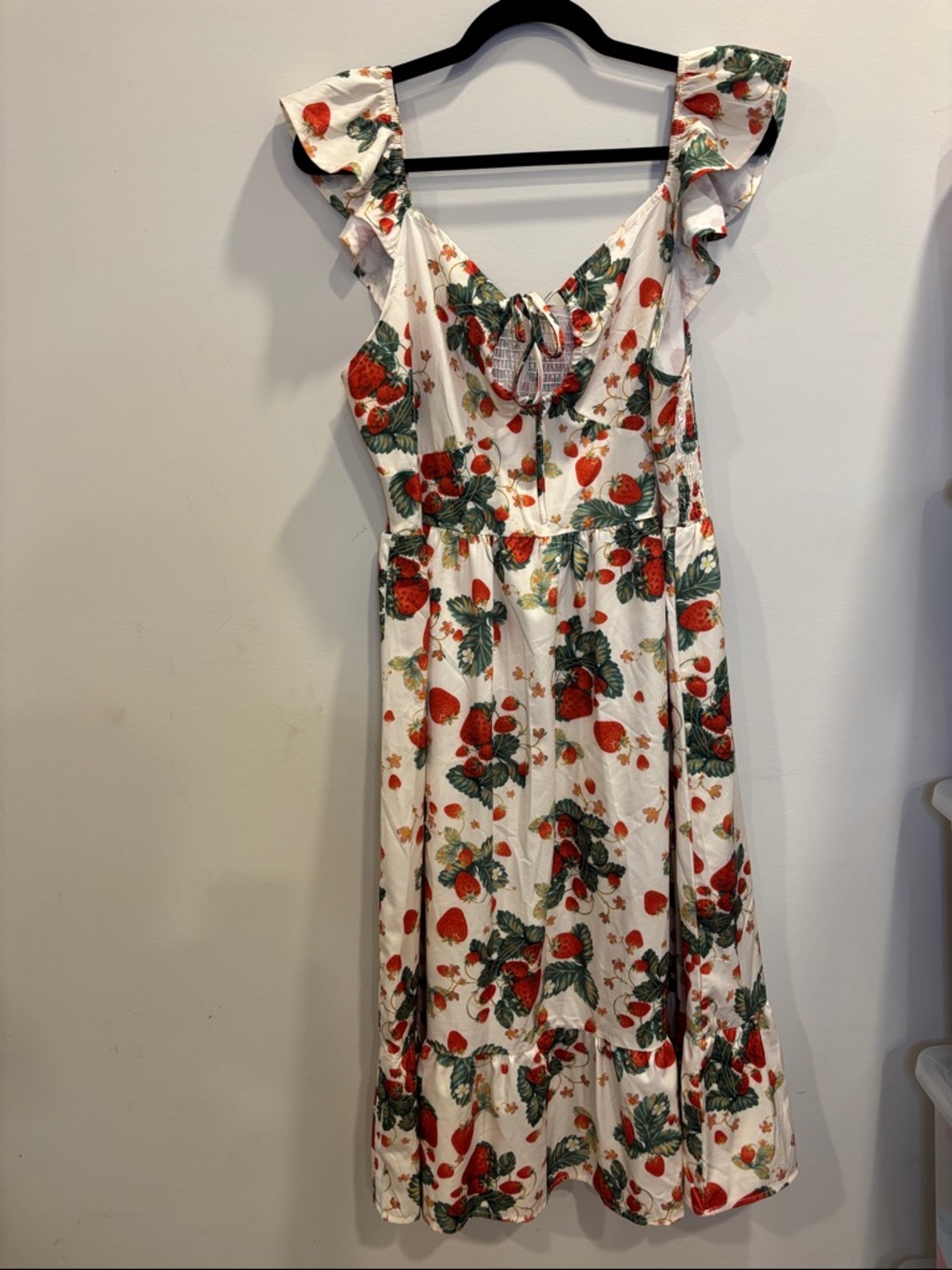 Flowy Strawberry Sundress Size XL - Picture 6 of 10